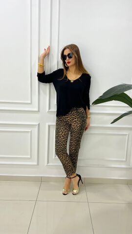 Nika Kadın Leopar Pantolon